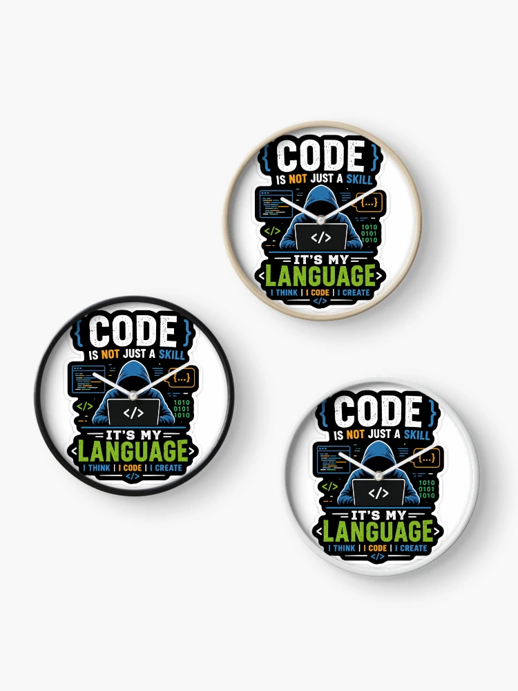 Thumbnail 3 of 4, Clock, Code for Coder designed and sold by Kushwaha18.