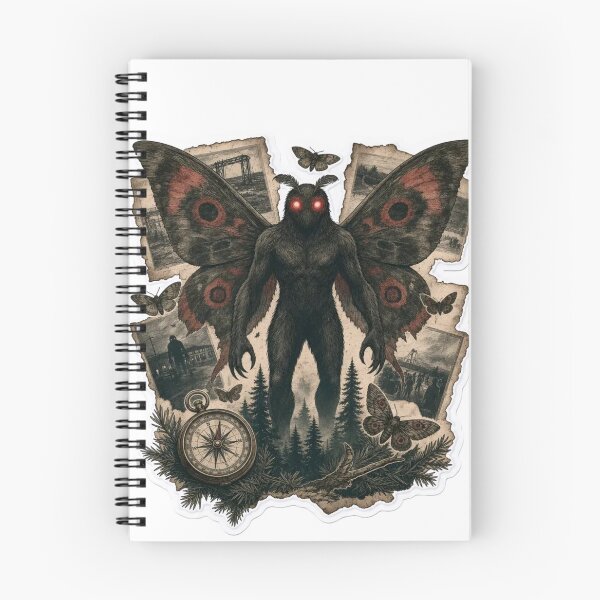 Item preview, Cryptidcore Mothman Sighting Log Red Eyes Vintage Cryptozoology Field Notes Emblem designed and sold by StickyGuys.