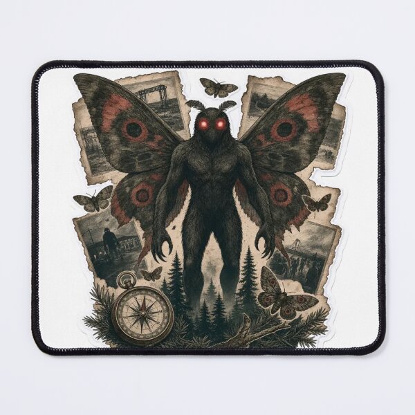 Item preview, Cryptidcore Mothman Sighting Log Red Eyes Vintage Cryptozoology Field Notes Emblem designed and sold by StickyGuys.