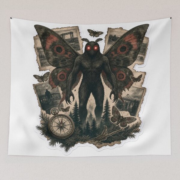 Item preview, Cryptidcore Mothman Sighting Log Red Eyes Vintage Cryptozoology Field Notes Emblem designed and sold by StickyGuys.