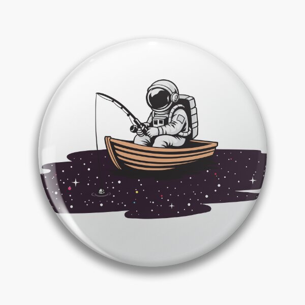 Item preview, Space fishing astronaut - Surreal cosmic fishing artwork designed and sold by messy-nessie.