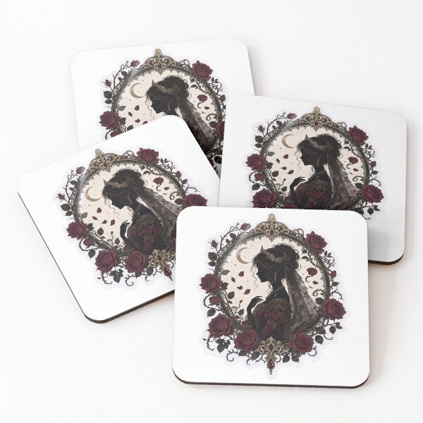 Item preview, Gothic Dark Fairy Tale Lace Thorn Rose Storybook Silhouette Romantic Emblem designed and sold by StickyGuys.