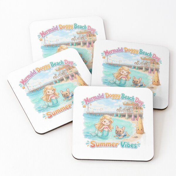 Item preview, Mermaid Doggy Beach Day Summer Seaside Landscape Art designed and sold by ArtisticDesignsbyLinda.