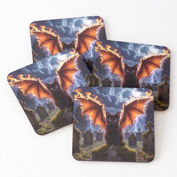 Item preview, Dragon Kitten in a Graveyard designed and sold by Lava Tigers Art.