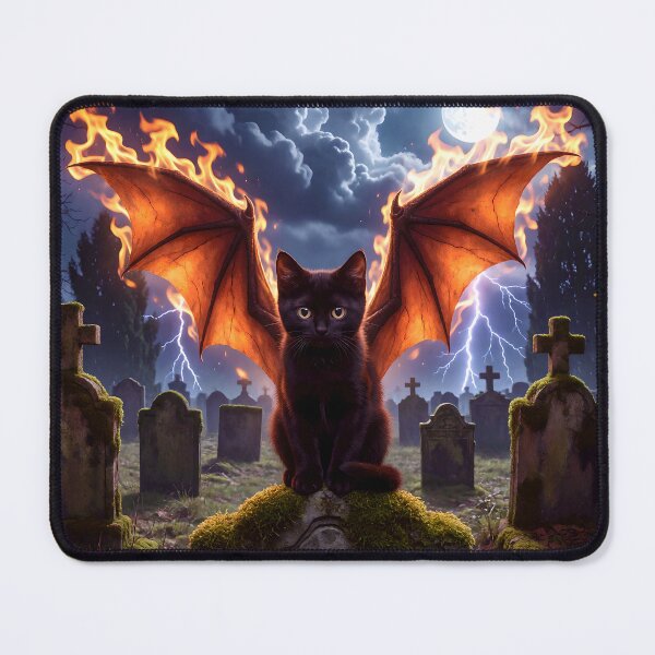 Item preview, Dragon Kitten in a Graveyard designed and sold by Lava Tigers Art.
