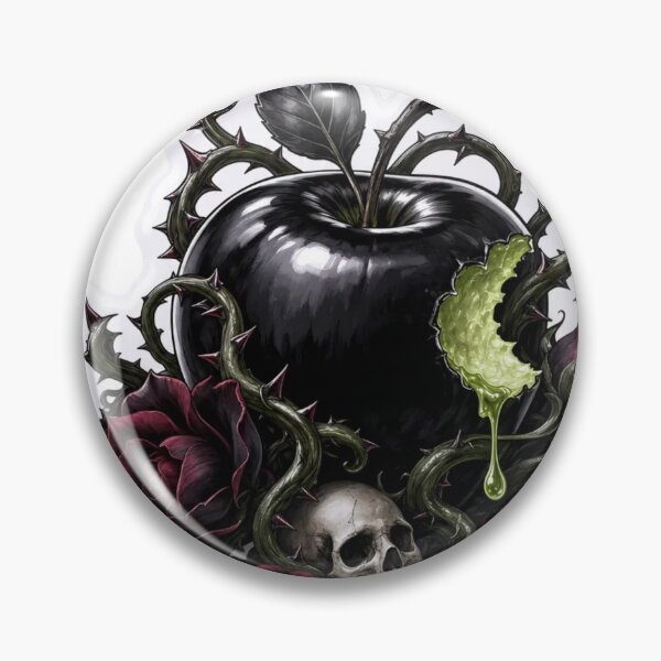 Item preview, Gothic Dark Fairy Tale Poisoned Apple Thorn Vine Dripping Villain Era Emblem designed and sold by StickyGuys.