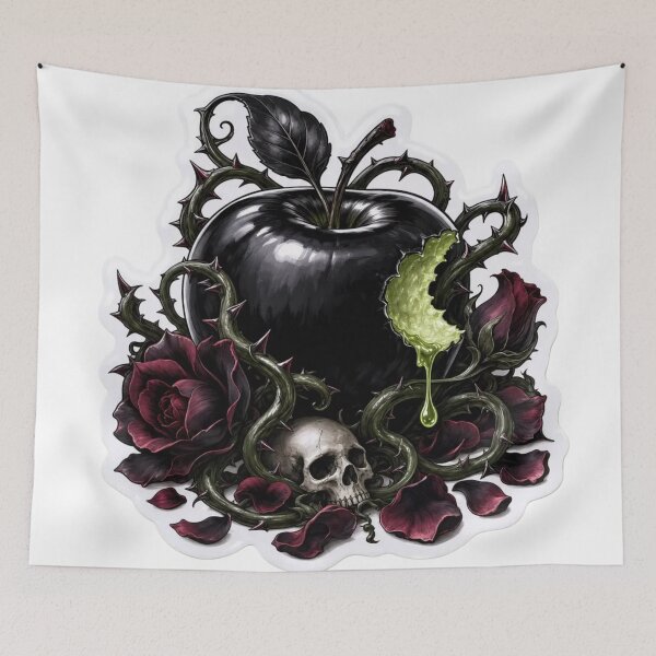 Item preview, Gothic Dark Fairy Tale Poisoned Apple Thorn Vine Dripping Villain Era Emblem designed and sold by StickyGuys.