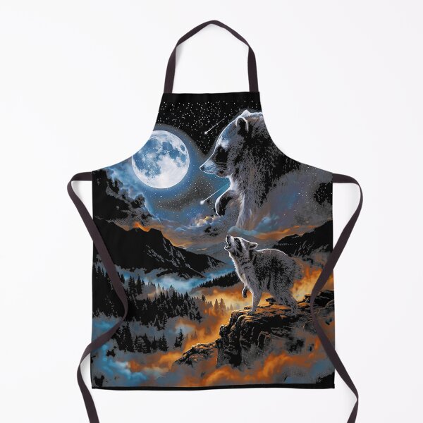 Item preview, Wilderness Full Moon Bear Wolf Nature Wildlife Animal Lover designed and sold by Hugosploosh.