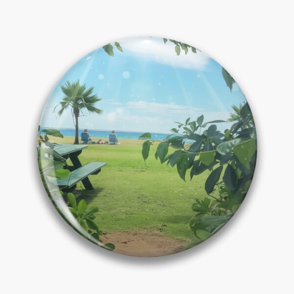 Item preview, Beautiful anime beach with palm tree designed and sold by yasushi101.