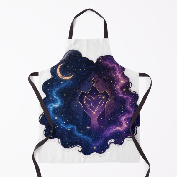 Item preview, Celestial Cosmic Sapphic Lovers Galaxy Hair Constellation Heart Lesbian Romance Emblem designed and sold by StickyGuys.