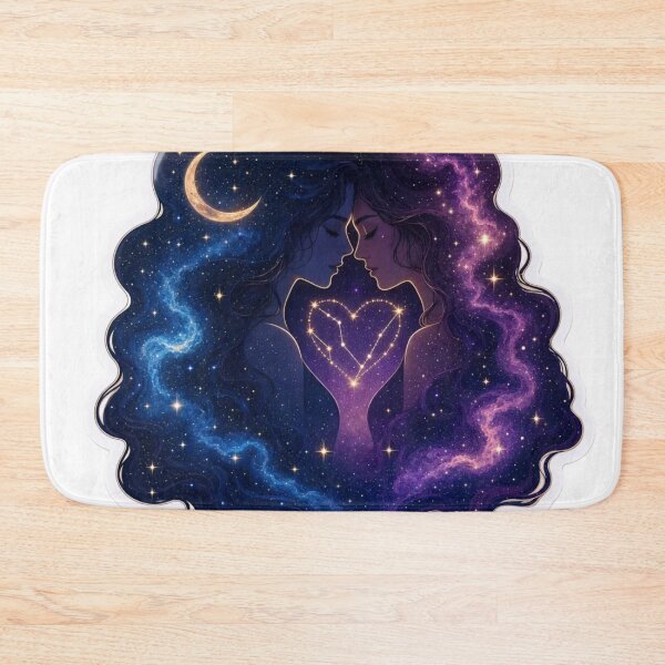 Item preview, Celestial Cosmic Sapphic Lovers Galaxy Hair Constellation Heart Lesbian Romance Emblem designed and sold by StickyGuys.