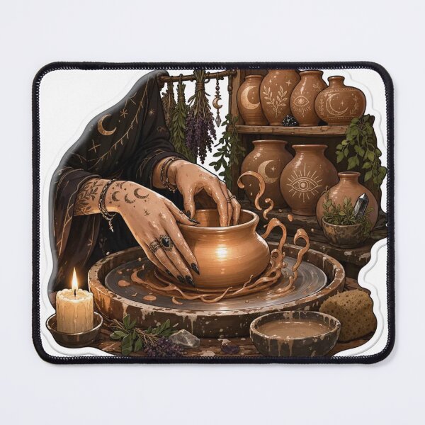 Item preview, Maker Witch Pottery Studio Ceramic Wheel Clay Magic Candlelit Craft Artist Emblem designed and sold by StickyGuys.