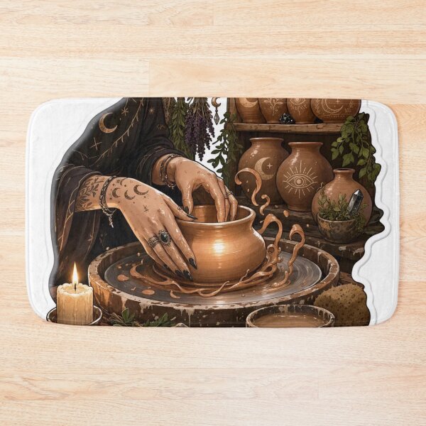 Item preview, Maker Witch Pottery Studio Ceramic Wheel Clay Magic Candlelit Craft Artist Emblem designed and sold by StickyGuys.
