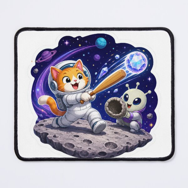 Item preview, Space Cat Alien Baseball Sticker designed and sold by Grafititee.