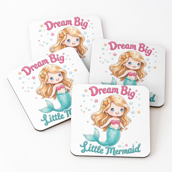 Item preview, Dream Big Little Mermaid Chibi Fantasy Art Print designed and sold by ArtisticDesignsbyLinda.