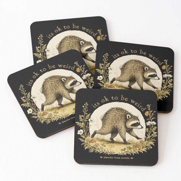 Item preview, Its Ok To Be Weird Raccoon Woodland Animal Nature Gift designed and sold by Hugosploosh.