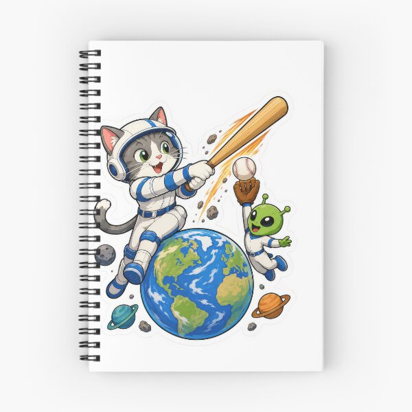 Item preview, Space Cat Alien Baseball Sticker designed and sold by Grafititee.