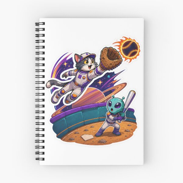 Item preview, Space Cat Alien Baseball Sticker designed and sold by Grafititee.