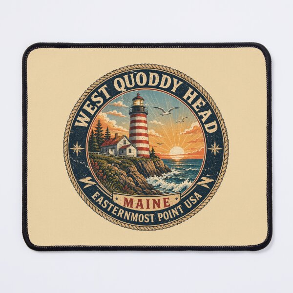 Item preview, West Quoddy Head Maine Vintage Lighthouse Shirt | Retro Coastal Travel Poster | Atlantic Ocean Lighthouse Adventure Design designed and sold by Globalcitytees.