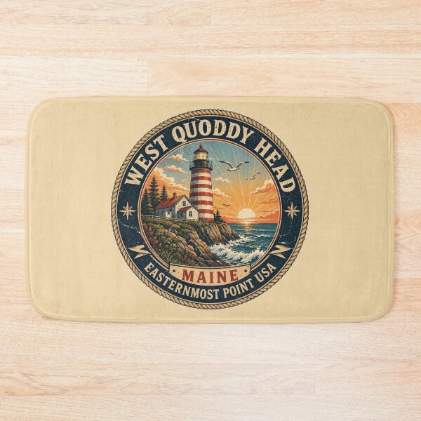 Item preview, West Quoddy Head Maine Vintage Lighthouse Shirt | Retro Coastal Travel Poster | Atlantic Ocean Lighthouse Adventure Design designed and sold by Globalcitytees.