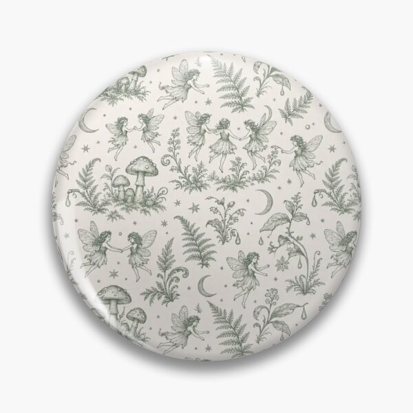 Item preview, Fairycore Fairy Ring Enchanted Forest Mushroom Fae Dance Moonlit Woodland Toile designed and sold by StickyGuys.