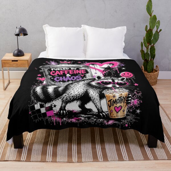 Item preview, Fueled By Caffeine & Chaos Raccoon Lover Coffee Drinker designed and sold by Hugosploosh.