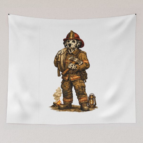Item preview, Vintage Dalmatian firefighter designed and sold by Daily Quirk.