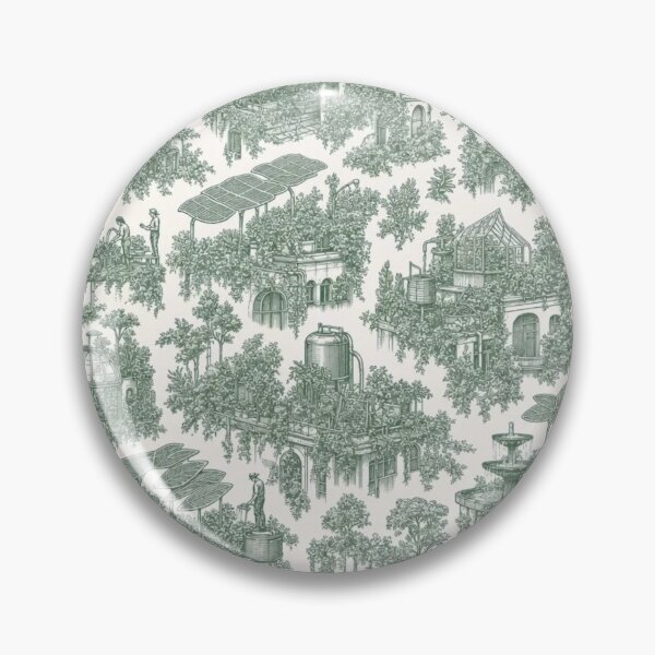 Item preview, Solarpunk Rooftop Community Garden Overgrown Green Future Hopepunk Utopia Toile designed and sold by StickyGuys.