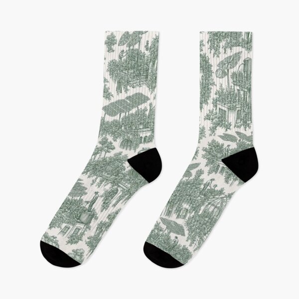 Item preview, Solarpunk Rooftop Community Garden Overgrown Green Future Hopepunk Utopia Toile designed and sold by StickyGuys.