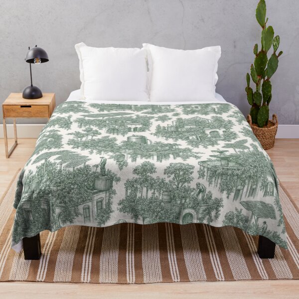 Item preview, Solarpunk Rooftop Community Garden Overgrown Green Future Hopepunk Utopia Toile designed and sold by StickyGuys.