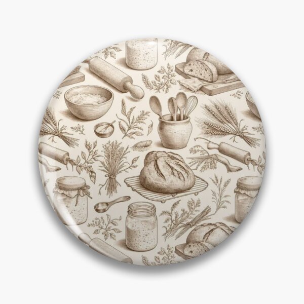 Item preview, Cottagecore Kitchen Witch Bread Baking Farmhouse Sourdough Wheat Hearth Toile designed and sold by StickyGuys.