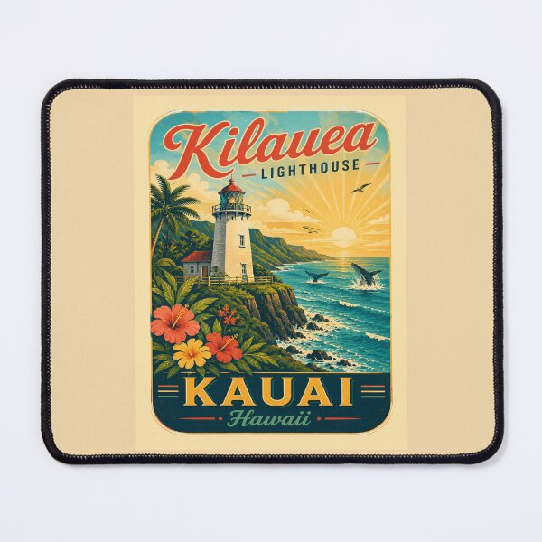 Item preview, Kilauea Lighthouse Kauai Hawaii Retro Travel Poster Shirt | Vintage Hawaiian Coastal Cliff & Pacific Ocean Vacation Design designed and sold by Globalcitytees.