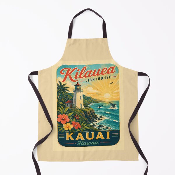Item preview, Kilauea Lighthouse Kauai Hawaii Retro Travel Poster Shirt | Vintage Hawaiian Coastal Cliff & Pacific Ocean Vacation Design designed and sold by Globalcitytees.