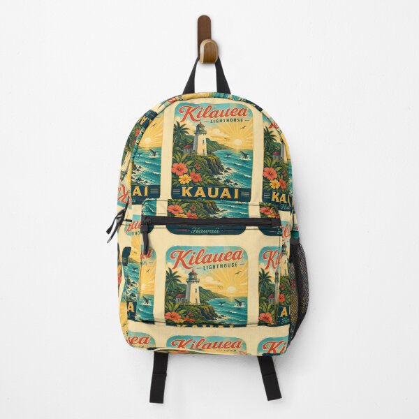 Item preview, Kilauea Lighthouse Kauai Hawaii Retro Travel Poster Shirt | Vintage Hawaiian Coastal Cliff & Pacific Ocean Vacation Design designed and sold by Globalcitytees.