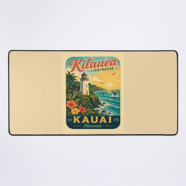 Item preview, Kilauea Lighthouse Kauai Hawaii Retro Travel Poster Shirt | Vintage Hawaiian Coastal Cliff & Pacific Ocean Vacation Design designed and sold by Globalcitytees.
