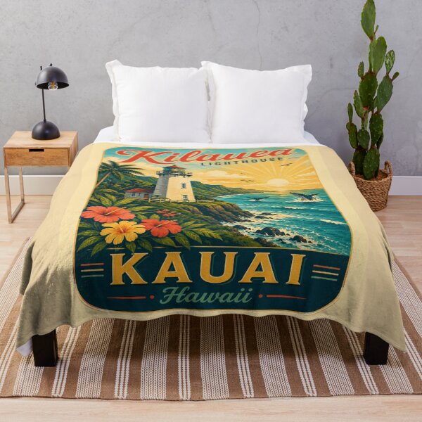 Item preview, Kilauea Lighthouse Kauai Hawaii Retro Travel Poster Shirt | Vintage Hawaiian Coastal Cliff & Pacific Ocean Vacation Design designed and sold by Globalcitytees.
