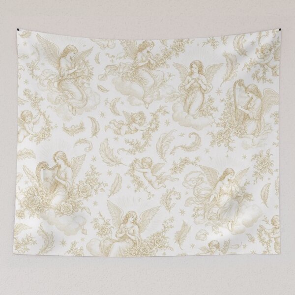 Item preview, Angelcore Ethereal Feather Wings Celestial Light Roses Harp Divine Romantic Toile designed and sold by StickyGuys.