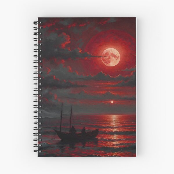 Item preview, Lone Boatman Under the Blood Moon designed and sold by Feble.