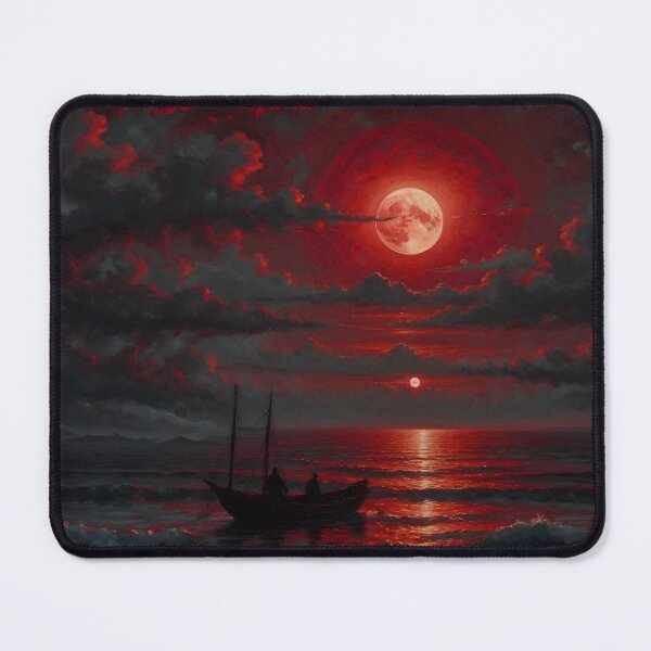 Item preview, Lone Boatman Under the Blood Moon designed and sold by Feble.