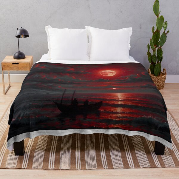 Item preview, Lone Boatman Under the Blood Moon designed and sold by Feble.