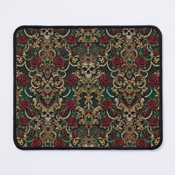 Item preview, Maximalist Baroque Skull Rose Ornate Gothic Jewel Tone Luxury Damask Toile designed and sold by StickyGuys.