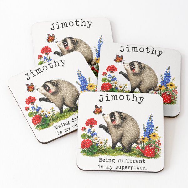 Item preview, Jimothy Being Different Is My Superpower Personalized Badger Wildflower Gift designed and sold by Hugosploosh.