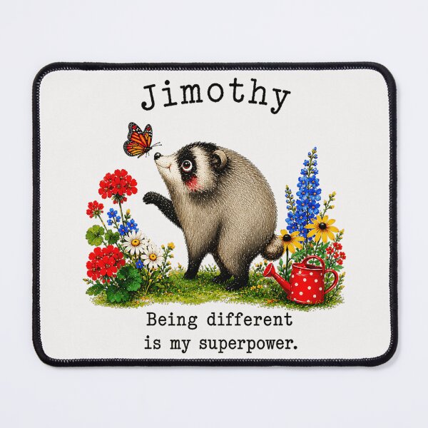 Item preview, Jimothy Being Different Is My Superpower Personalized Badger Wildflower Gift designed and sold by Hugosploosh.