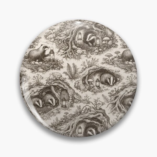 Item preview, Cottagecore Nocturnal Badger Burrow Lantern Woodland Roots Earth Magic Toile designed and sold by StickyGuys.