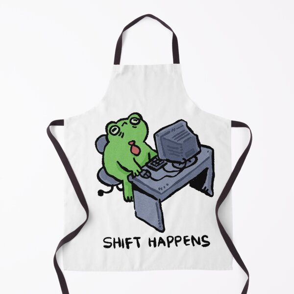 Item preview, Shift Happens Overworked Office Frog designed and sold by Childish by Design.