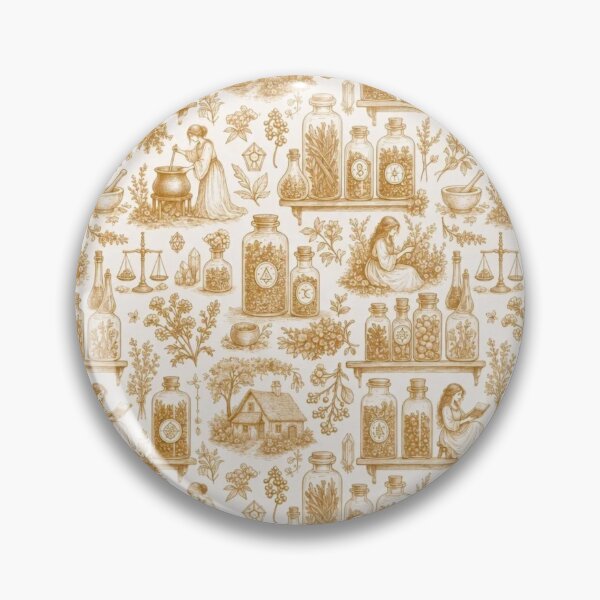 Item preview, Witchy Apothecary Herb Jars Preserves Dried Flower Cottage Herbalist Shelf Toile designed and sold by StickyGuys.