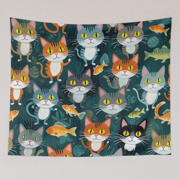 Item preview, Bright Eyed Cats and Fishy Friends designed and sold by Sharon Schwalbe.