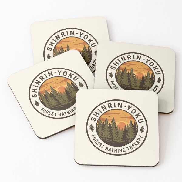 Item preview, Shinrin Yoku Forest Bathing Therapy Vintage Outdoor Badge designed and sold by SplashTastic.