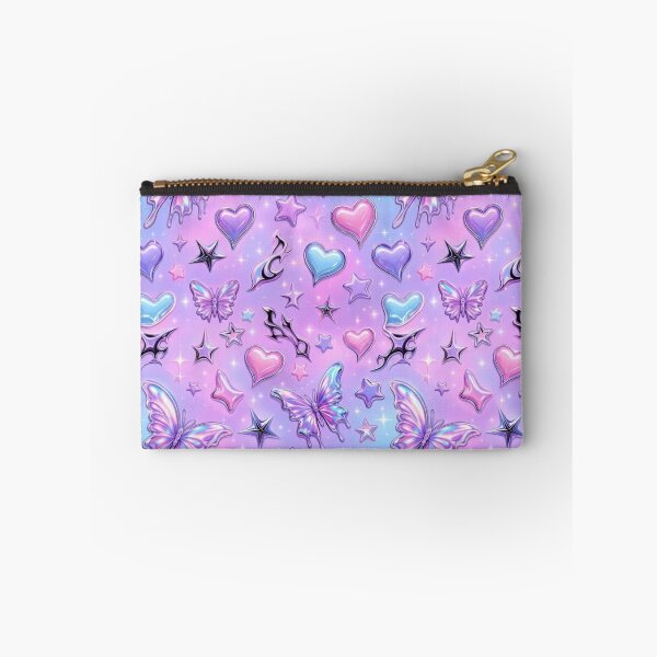 Item preview, Y2K Pastel Goth Chrome Butterfly Heart Holographic 2000s Nostalgia Cyber Fairy Toile designed and sold by StickyGuys.