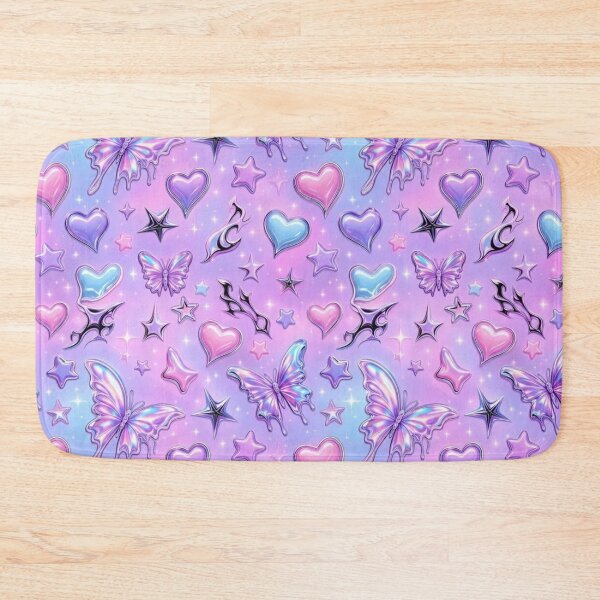 Item preview, Y2K Pastel Goth Chrome Butterfly Heart Holographic 2000s Nostalgia Cyber Fairy Toile designed and sold by StickyGuys.
